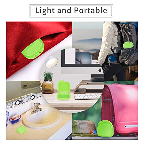 Annhua Denture Holder Retainer Case for Orthodontic Mouthpiece, Clear Aligner Mouthguard Storage Box with Vent Holes Green - Light & Small, Easy to Use and Carry - color: green