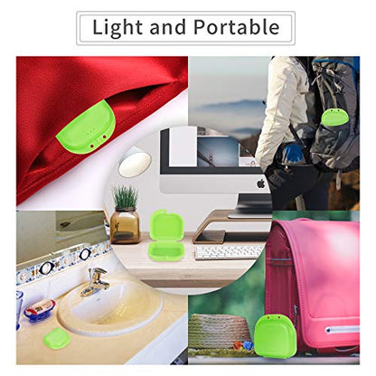 Annhua Denture Holder Retainer Case for Orthodontic Mouthpiece, Clear Aligner Mouthguard Storage Box with Vent Holes Green - Light & Small, Easy to Use and Carry - color: green