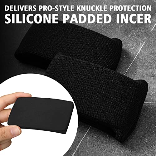 4 Pairs Knuckle Guards for Boxing Gel Hand Guard Protection Knuckle Pads for Under Hand Wraps Muay Thai Kickboxing MMA Combat Sports Men Women - color: Black White