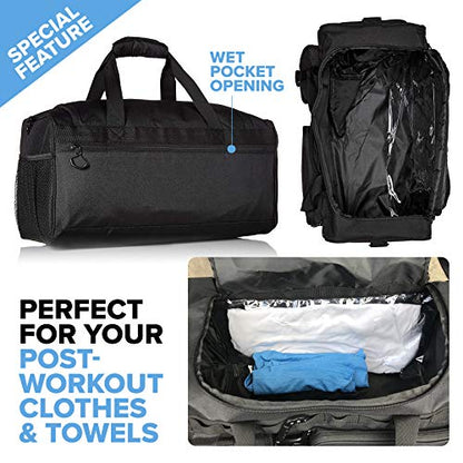 Fitdom 32L 20" Tactical Gym Duffle Bag with Shoe Compartment & Wet Pocket