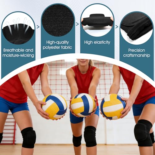 Volleyball Knee Pads 1 Pairs Soft Black Kneepads for Women Youth Girls, for Sports Dance Football Yoga Tennis Running Cycling Workout, Athletic Knee Pads for Volleyball Players (Black, Medium) - size: Black, Medium