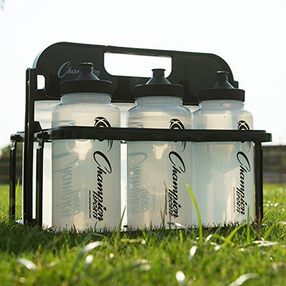 Champion Sports Plastic Water Bottle Set, Quart, Black