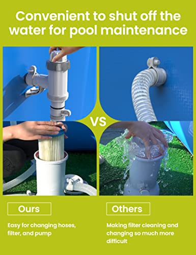 [PATENTED] SUMMERBUDDY Pool Hose Adapter for Above Ground Swimming Pool, Pool Replacement Parts with Plunger Valve and Pool Pipe Holder Pool Pump Parts 2 Pack - color: 2 Pack, size: 2 Pack