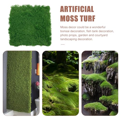 EXCEART Simulated Moss Turf Mat Realistic Artificial Moss Pad for Landscape Decoration for Bonsai Fish Tanks Garden Decor and Creative Projects