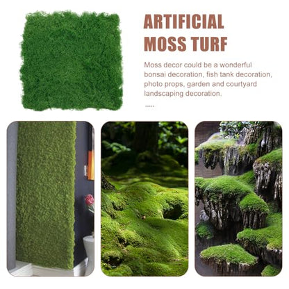 EXCEART Simulated Moss Turf Mat Realistic Artificial Moss Pad for Landscape Decoration for Bonsai Fish Tanks Garden Decor and Creative Projects