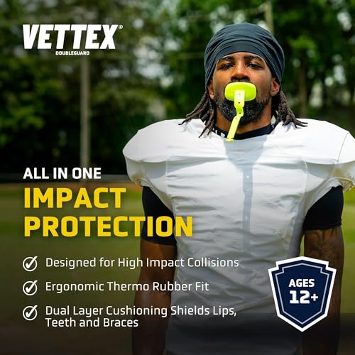 Vettex DoubleGuard Mouth Guard with Lip Protection, Black - color: Black