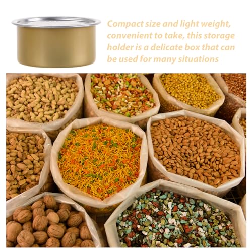 BESTOYARD Self-seal Tin Can with Lid: 12pcs Aluminum Cans Metal Storage Tins Press-in Food Container Refillable Airtight Tin Empty Fish Meat Pet Food Can Snack Box for Preservation, Bronze