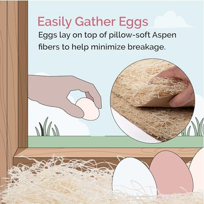 Chicken Nesting Pads (10 Pack) USA Grown, 100% Biodegradable, Sustainably Harvested, Aspen Excelsior Pads, 13"x13", Chicken Nesting Box Pads