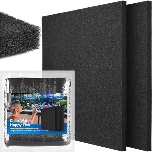 Aquarium Bio Filter Sponge Pad - Cut-to-Size Aquarium Filter Media for Fish Tank, Pond, Sump - Mechanical & Biological Filtration (18.5"x18.5"x0.8", 50PPI, 2 Pack) - size: 18.5"x18.5"x0.8" (50PPI) 2 PACK