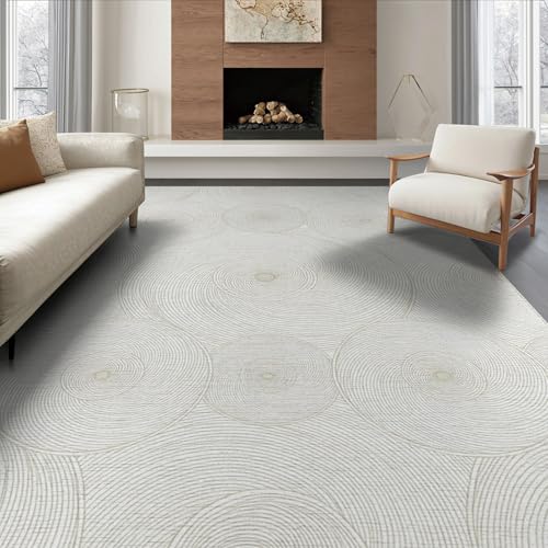 8'x10' Washable Abstract Swirl Large Rug, Cream Non-Shedding Pet Friendly Carpet Foldable Easy Care Mat for King Size Bedroom, Master Suite, Under Bed | Ref:1955516 - color: Beige/Pattern 19, size: 8' x 10' (Rectangular)