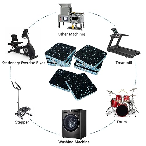 Luwint Treadmill Mat Pads, Rubber Foam Padding, Sound Isolation, Anti Vibration, Shock Absorbing, Noise Reduction Floor Protection Sheets for Treadmill, Washer Machine, Exercise Equipment - color: 8 Pcs