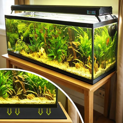 1 Pcs Aquarium Leveling Mat for Under Tank 48 * 24 * 0.2 Inches Neoprene Shockproof Non Slip Fish Tank Pad Waterproof Tank Base Cushion for Uneven Surfaces, Easy to Cut, Black