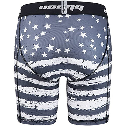 COOLOMG Youth Boys Compression Shorts with Athletic Cup Baseball Football - color: Grey, size: Large
