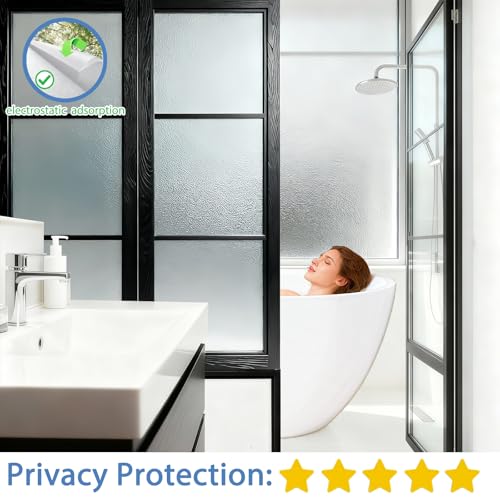 Decorative Static Cling Frosted Window Privacy Film - Anti-UV Heat Anti-Glare, Removable and Reusable Privacy Window Film for,Family,bathrooms,Offices,17.5 x 78.74Inch - size: 17.5inch x 78.74inch
