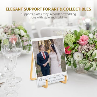 Plate Holder Easel Display Stand - 4.5 inch Metal Plate Stands for Display - Tabletop Picture Stand - Gold Iron Easels for Display Pictures | Photo Frames | Book | Decorative Plates | Plaque -2 Pack - size: 4.5 inch-2