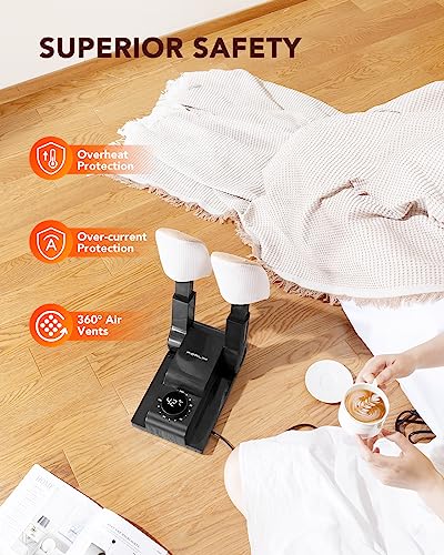 FORLIM Shoe & Boot Dryer for Work Boots, 3 Temp Modes, 24H Delay, Black - color: Smart Black
