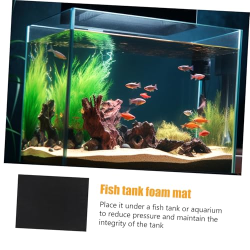 VILLCASE Aquarium Leveling Mat, Foam Tank Pad, Fish Tank Pad, Nonslip Bottom Mat, Black, 16 X 12 Inches