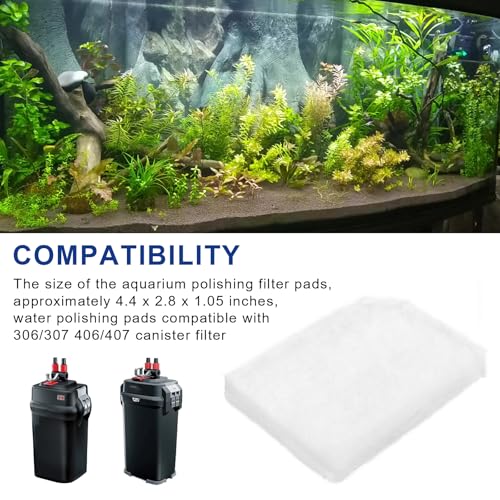 12 Pack Water Polishing Pads Fit for 306/307 406/407 Canister Filter Media Aquarium Filter Pad, A244A1 Mechanical Filter Media for Aquariums Compatible with Fluval Quick-Clear
