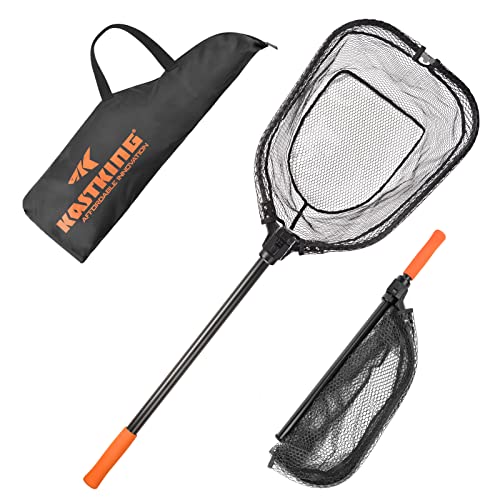 KastKing Brutus Fishing Net, Foldable Extendable Fish Landing Net, Lightweight & Portable Fishing Net with Soft EVA Foam Handle, Holds up to 44lbs/20KG, Fish-Friendly Mesh for a Safe Release