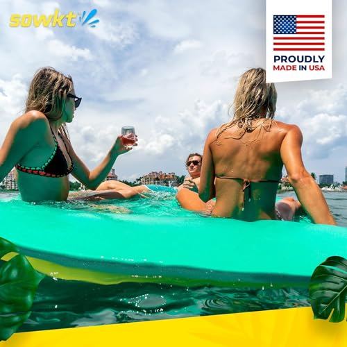 Premium Made in USA Lily Pad Floating Mat, 9x6 12x6 18x6 ft – Foam Floating Water Mat for Lake | Lilypad Float Swim Mat for Boat & Pool
