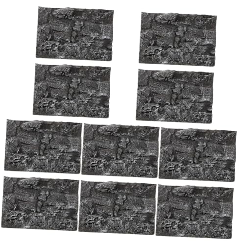 Beaupretty 10pcs Reptile Tank Background Lightweight Aquarium Decor for Turtles Lizards Snakes Realistic Textured Landscape Board for Terrarium Habitat Compact Easy to Place - color: Dark Greyx10pcs, size: 45x30cmx10pcs