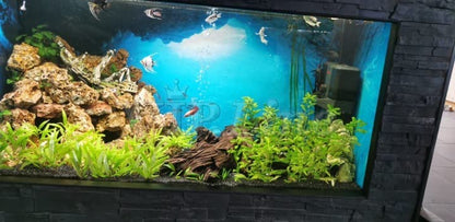 Aquarium Background Poster Under Water Cave Sunlight Fish Tank Backdrop Decorations PVC Fish Tank Background (24" x 20"/ 61 x 51cm) - size: 24" x 20"/ 61 x 51cm