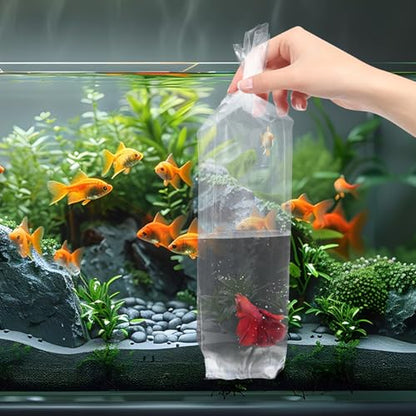 FRCOLOR 50pcs Thick Plastic Fish Shipping Bags 6x34cm Live Fish Transport Pouches for Aquarium Betta Guppy Packaging and Storage