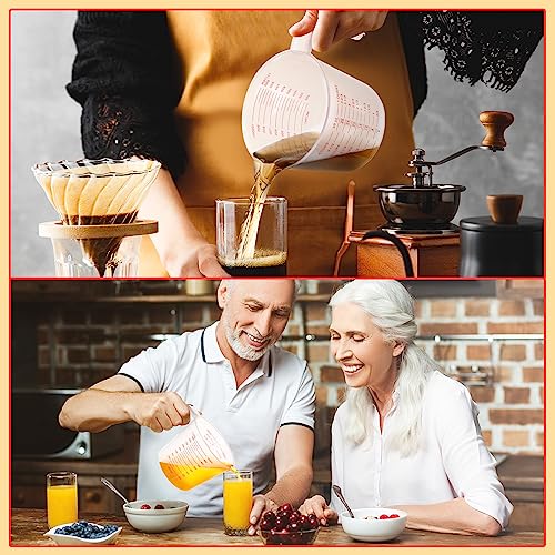 36 Pcs Plastic Measuring Cup Clear Measuring Mug with Spout and Handle Grip Capacity Clear Graduated Pitcher for Kitchen Flour Water Liquids (Red,32 oz, 4 Cups) - color: Red, size: 32 oz, 4 Cups