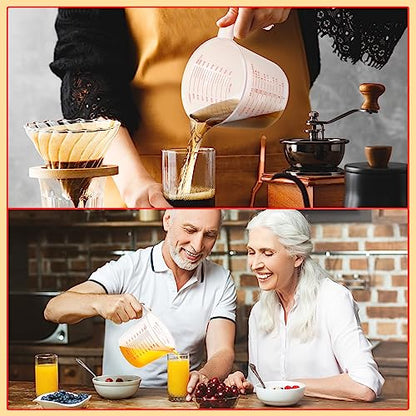 36 Pcs Plastic Measuring Cup Clear Measuring Mug with Spout and Handle Grip Capacity Clear Graduated Pitcher for Kitchen Flour Water Liquids (Red,32 oz, 4 Cups) - color: Red, size: 32 oz, 4 Cups