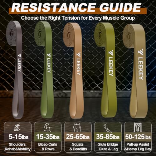 Resistance Bands for Pull Up Assist, Stretch Bands & Exercise Workout Set - color: 5-125LBS GREEN BROWN