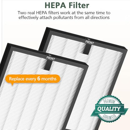HY4866 Replacement Filter Compatible with MORENTO HY4866, WESTHEY HY4866, YIOU M1 Air Purifier, 3-in-1 H13 Ture HEPA Filters (Extra 4 Pre-filter) Enhanced Version for HY4866, 4 Pack