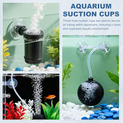 Aquarium Suction Cups, Fish Tank Suction Cups Clips Airline Tube Holders Clamps (Plastic, 15Pcs, Black) for 0.7" Fish Tank Airline Tubing Binding Moss Shrimp Nest, 17x30MM - color: Black, size: 17x30MM