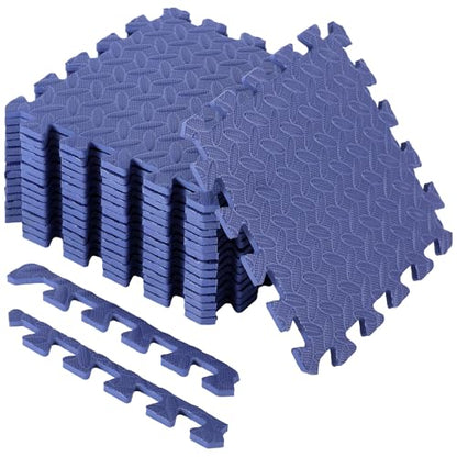 Shihanee 16 Foam Floor Interlocking Tiles, 11.8 x 11.8 Inch, Navy Blue - color: Navy Blue