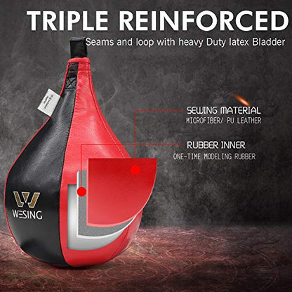 Wesing Boxing Speed Bag MMA Speed Ball Muay Thai Striking Bag for Fitness Training Punching Kicking Fighting