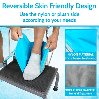 Arctic Flex Ankle Foot Ice Pack Wrap - Reusable Gel for Hot Cold Therapy
