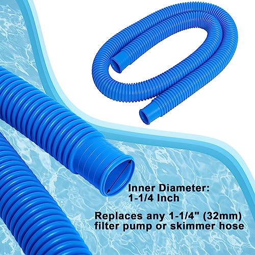 Pool Pump Replacement Hose 1.25 x 59 Inch Compatible with Filter Pump 607 637 Above Ground Pools Include 6 Hose Clamps (3 set) - size: 1.25 x 59 Inch Pool Pump Replacement Hose
