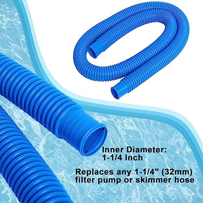 Pool Pump Replacement Hose 1.25 x 59 Inch Compatible with Filter Pump 607 637 Above Ground Pools Include 6 Hose Clamps (3 set) - size: 1.25 x 59 Inch Pool Pump Replacement Hose