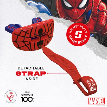 Marvel Spider-Man Lip Guard, Football Mouth Guard with Detachable Strap - color: Spider-man