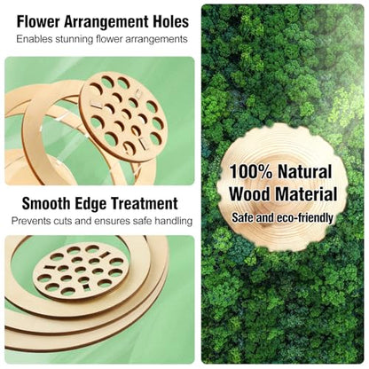 Wooden Vase for Lego Flowers - Floating Rings Vase for Lego Flower Bouquet Building Set - Display Stand for Lego Roses Cherry Blossom Sunflower Tulips Daffodils Lotus