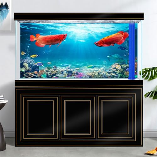 48x24IN Aquarium Scenery Under The Sea Coral Reef Backdrop Terrarium Background with Double-Sided Tape
