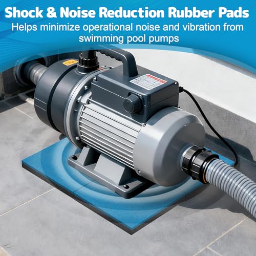 Pool Pump Vibration Pads, 8" x 8" x 3/4" Anti-Vibration Pads for Swimming Pool Pumps, Hot Tub Motors, Heavy Duty Odorless Rubber Pads for Noise Reduce & Shock Absorb, Pack of 4