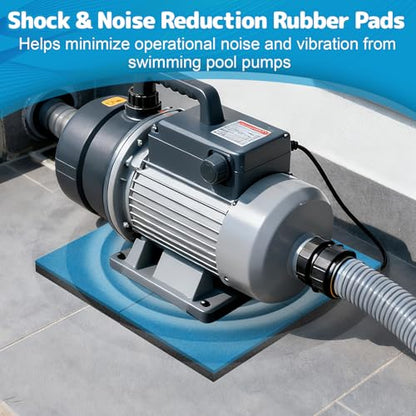 Pool Pump Vibration Pads, 8" x 8" x 3/4" Anti-Vibration Pads for Swimming Pool Pumps, Hot Tub Motors, Heavy Duty Odorless Rubber Pads for Noise Reduce & Shock Absorb, Pack of 4