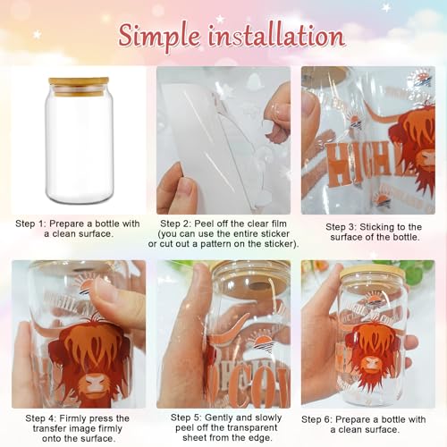 Inspirational UV DTF Stickers - 20 Sheets Motivational Quotes UV DTF Cup Wraps for 16 oz Glass, Colorful Flower Rainbow Rub on Transfer Stickers, Uvdtf Decals for Water Bottle DIY Crafts - style: Motivational Quotes