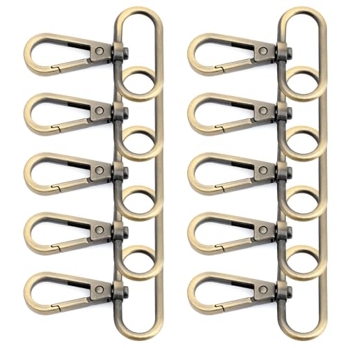 CRAFTMEMORE Snap Hook Swivel Push Gate Lobster Clasps Fashion Clips Purse Making FS10 Pack of 10 (Brushed Brass, 1 Inch) - color: Brushed Brass, size: 1 Inch