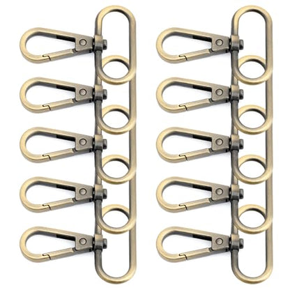 CRAFTMEMORE Snap Hook Swivel Push Gate Lobster Clasps Fashion Clips Purse Making FS10 Pack of 10 (Brushed Brass, 1-1/2 Inch) - color: Brushed Brass, size: 1-1/2 Inch