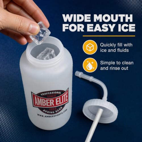Amber Fight Gear Pro Style Water Bottle White