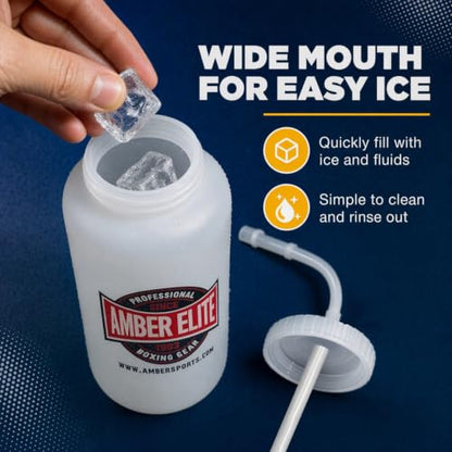 Amber Fight Gear Pro Style Water Bottle White
