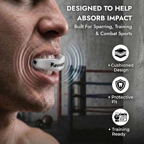 Mouth Guard Pack of 2 for Boxing, MMA, Football & Contact Sports – Boil & Bite Custom Fit Teeth Protector, High Impact Shock Absorption, Odorless Athletic Mouthguard with Case