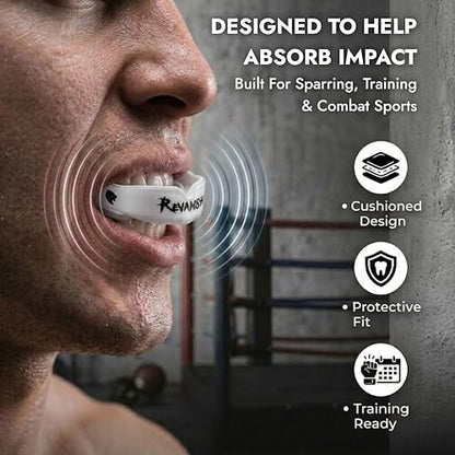 Mouth Guard Pack of 2 for Boxing, MMA, Football & Contact Sports – Boil & Bite Custom Fit Teeth Protector, High Impact Shock Absorption, Odorless Athletic Mouthguard with Case