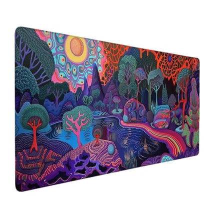 Larger Mouse Pad with Anti-fray Stitching, Premium-Textured & Waterproof Computer Mousepad with Non-Slip Rubber Base, Gaming Mouse Mat for Laptop Office & Home, (Pink,Landscape) 32"X12" Ergonomic Y-1B